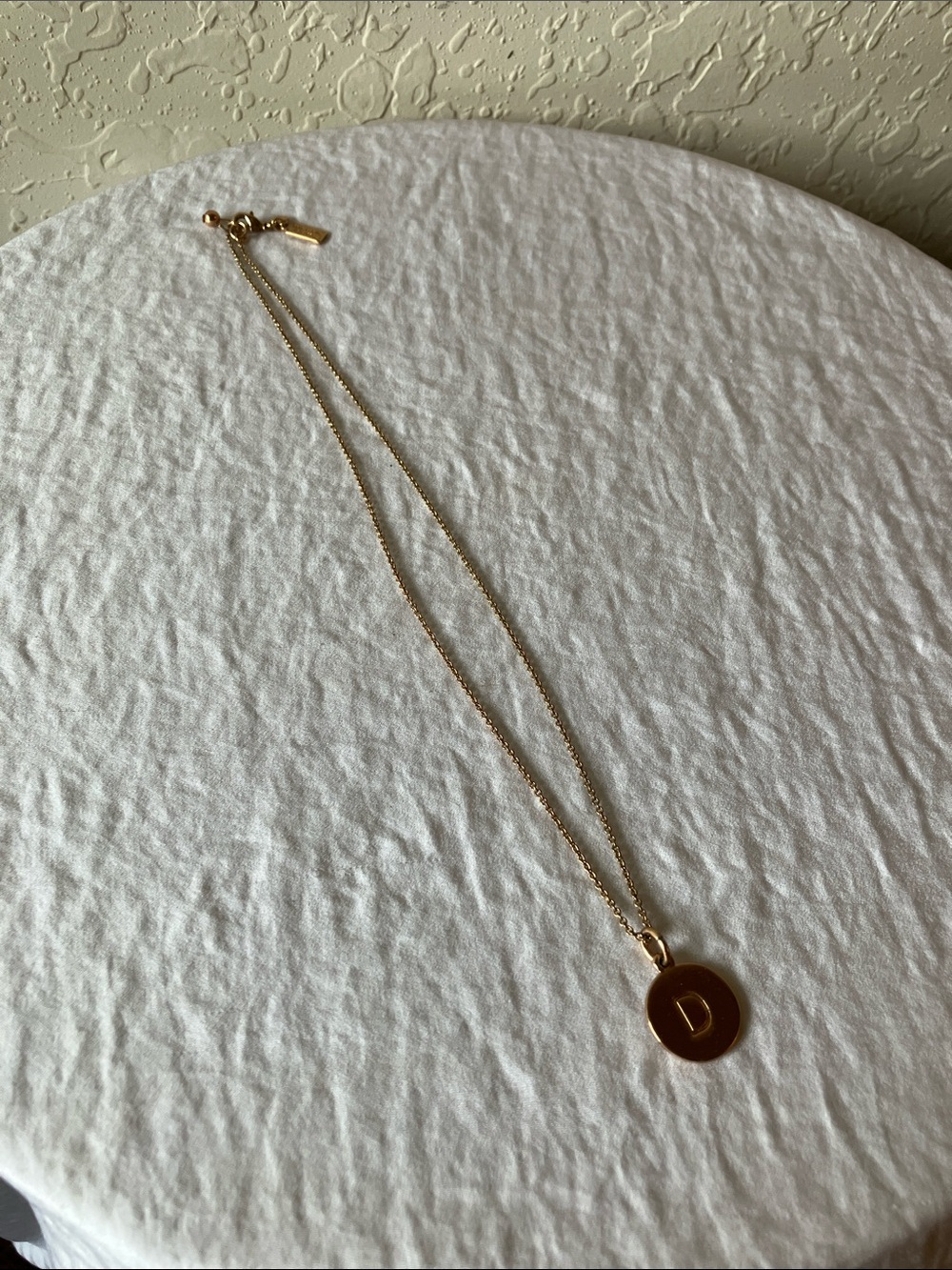 kate spade: Gold Tone Disc Initial 'D' “One in a Million” Pendant Necklace